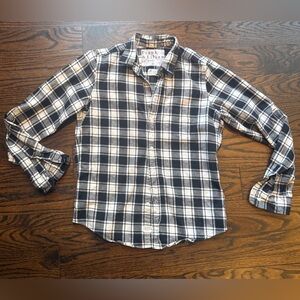 Frank & Eileen cotton flannel Black and White Plaid Button down